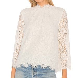 Joie Frayda White Lace Blouse Large